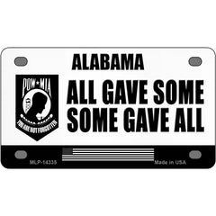 Alabama POW MIA Some Gave All Novelty Metal License Plate 4" x 2.2" (MLP)