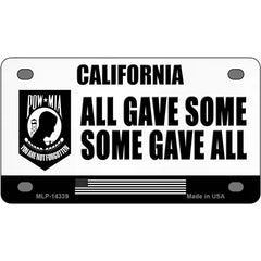 California POW MIA Some Gave All Novelty Metal License Plate 4" x 2.2" (MLP)