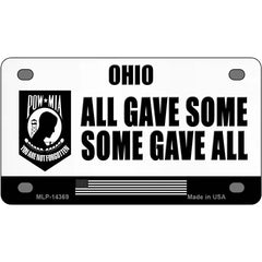 Ohio POW MIA Some Gave All Novelty Metal License Plate 4" x 2.2" (MLP)