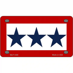 Blue Star Three Metal Novelty License Plate 4" x 2.2" (MLP)