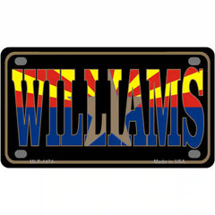 Williams Arizona State Flag Metal License Plate 4" x 2.2" (MLP)