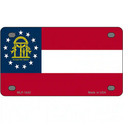 Georgia State Flag Metal License Plate 4" x 2.2" (MLP)