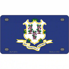 Connecticut State Flag Metal License Plate 4" x 2.2" (MLP)