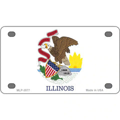 Illinois State Flag Metal License Plate 4" x 2.2" (MLP)