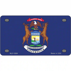 Michigan State Flag Metal License Plate 4" x 2.2" (MLP)