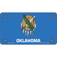 Oklahoma State Flag Metal License Plate 4" x 2.2" (MLP)