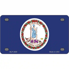 Virginia State Flag Metal License Plate 4" x 2.2" (MLP)