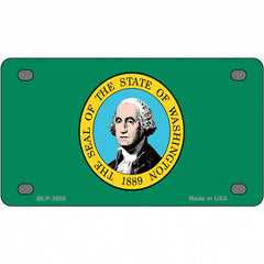 Washington State Flag Metal License Plate 4" x 2.2" (MLP)