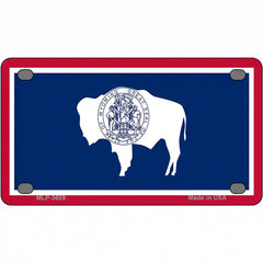 Wyoming State Flag Metal License Plate 4" x 2.2" (MLP)