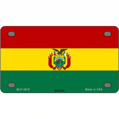 Bolivia Flag Metal License Plate 4" x 2.2" (MLP)