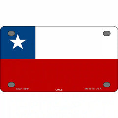 Chile Flag Metal License Plate 4" x 2.2" (MLP)