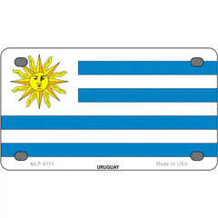 Uruguay Flag Metal License Plate 4" x 2.2" (MLP)