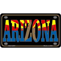 Arizona Inlayed State Flag Metal License Plate 4" x 2.2" (MLP)