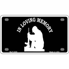 In Loving Memory Sitting Novelty Metal License Plate 4" x 2.2" (MLP)