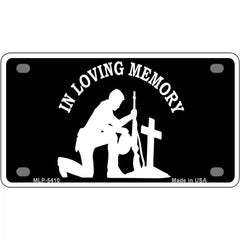 In Loving Memory Cross Novelty Metal License Plate 4" x 2.2" (MLP)