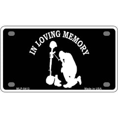 In Loving Memory Kneeling Novelty Metal License Plate 4" x 2.2" (MLP)