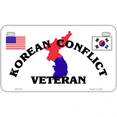 Korean Conflict Veteran Metal Novelty License Plate 7" x 4" (MP)