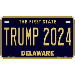 Trump 2024 Delaware Metal License Plate