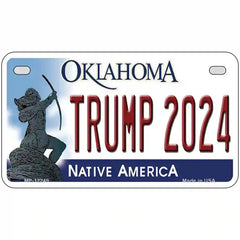 Trump 2024 Oklahoma Metal License Plate