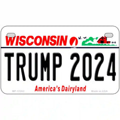 Trump 2024 Wisconsin Metal License Plate