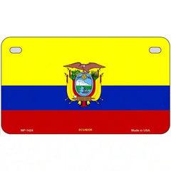 Ecuador Flag Metal License Plate 7" x 4" (MP)