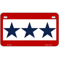 Blue Star Three Metal Novelty License Plate 7" x 4" (MP)