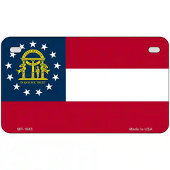 Georgia State Flag Metal License Plate 7" x 4" (MP)