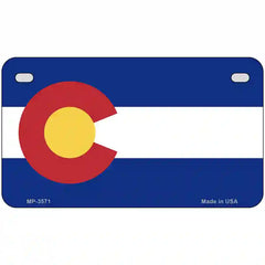 Colorado State Flag Metal License Plate 7" x 4" (MP)