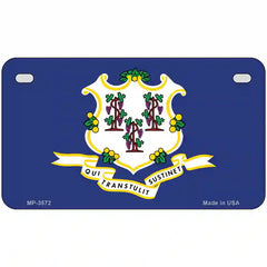 Connecticut State Flag Metal License Plate 7" x 4" (MP)