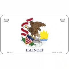 Illinois State Flag Metal License Plate 7" x 4" (MP)