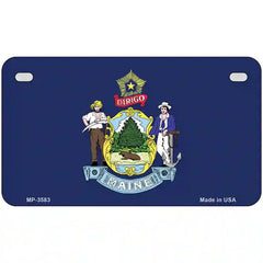 Maine State Flag Metal License Plate 7" x 4" (MP)