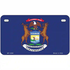 Michigan State Flag Metal License Plate 7" x 4" (MP)