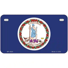 Virginia State Flag Metal License Plate 7" x 4" (MP)