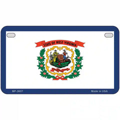 West Virginia State Flag Metal License Plate 7" x 4" (MP)