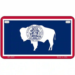 Wyoming State Flag Metal License Plate 7" x 4" (MP)