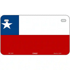 Chile Flag Metal License Plate 7" x 4" (MP)