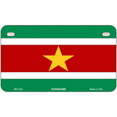 Suriname Flag Metal License Plate 7" x 4" (MP)