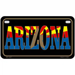 Arizona Inlayed State Flag Metal License Plate 7" x 4" (MP)