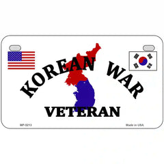 Korean War Veteran Novelty Metal License Plate 7" x 4" (MP)