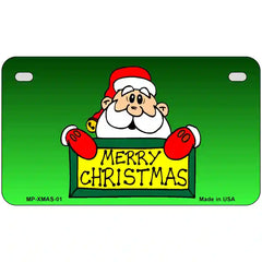 Merry Christmas Santa Metal Novelty License Plate 7" x 4" (MP)