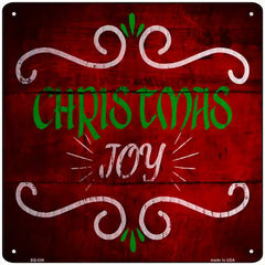 Christmas Joy Novelty Metal Square Sign 12" (SQ)