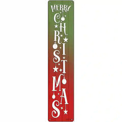 Merry Christmas Ornaments Red Novelty Metal Street Sign 24" x 5" (ST)