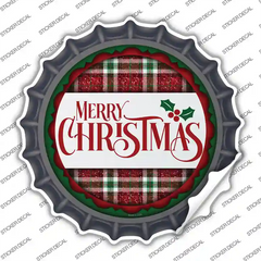 Merry Christmas Red and Green Novelty Bottle Cap Sticker Decal Small