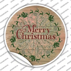 Merry Christmas with Santa Novelty Circle Sticker Decal Small