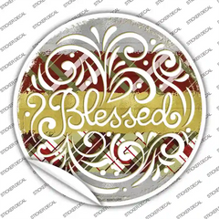 Blessed Christmas Novelty Circle Sticker Decal Small