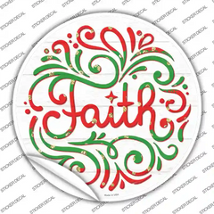 Faith Christmas Novelty Circle Sticker Decal Small