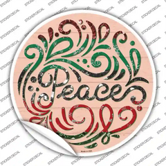 Peace Christmas Novelty Circle Sticker Decal Small