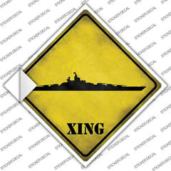 Battleship Xing Novelty Diamond Sticker Decal Small