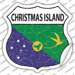 Christmas Island Flag Novelty Highway Shield Sticker Decal Small