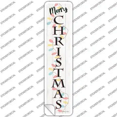 Merry Christmas Lights White Novelty Narrow Sticker Decal Small